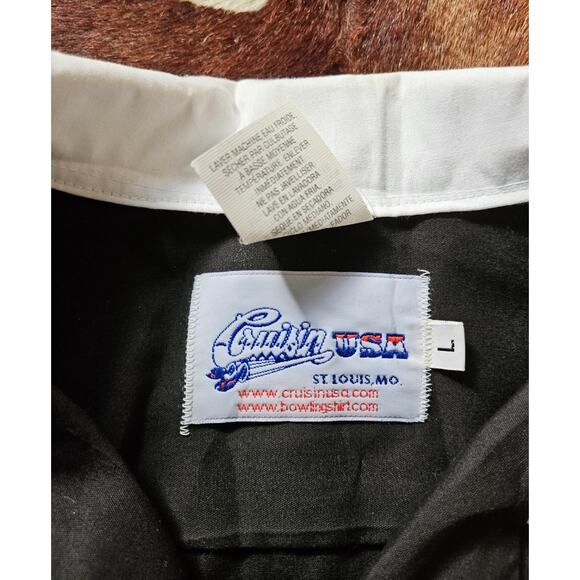 Vintage Cruisin USA Sopranos Bada Bing Club Bowling Shirt Sz L Chain Stich - Picture 4 of 6